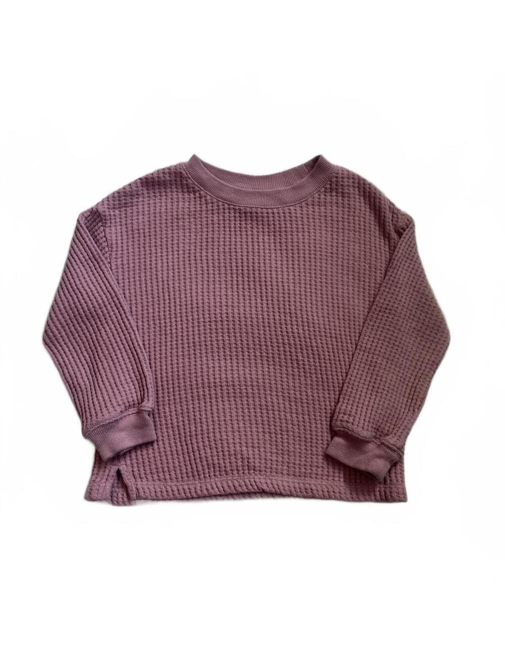 Baby Gap Mauve Purple Waffle Knit Crewneck Sweater 5T Boho Earthy Thermal Top